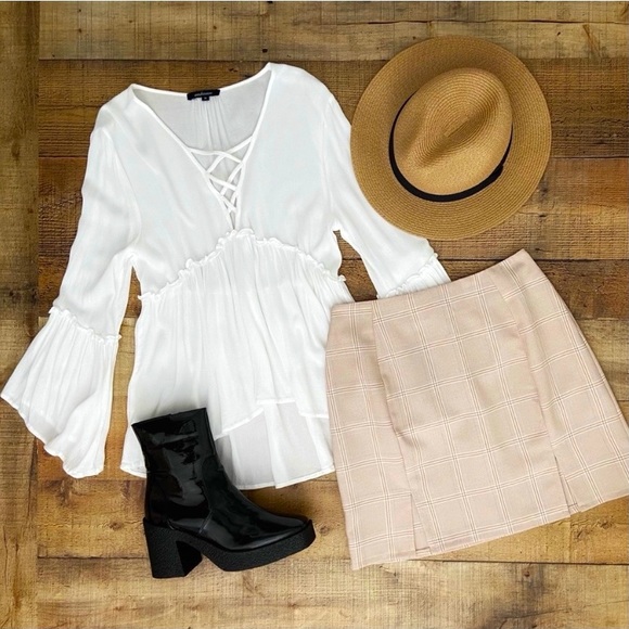 Plaid Taupe Skirt by Nasty Gal (Last One!!) - Picture 3 of 11